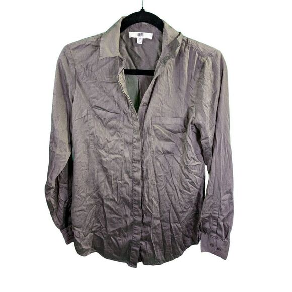 Etcetera Long Sleeve Button Up Gray Blouse Women's 0 - Picture 1 of 6